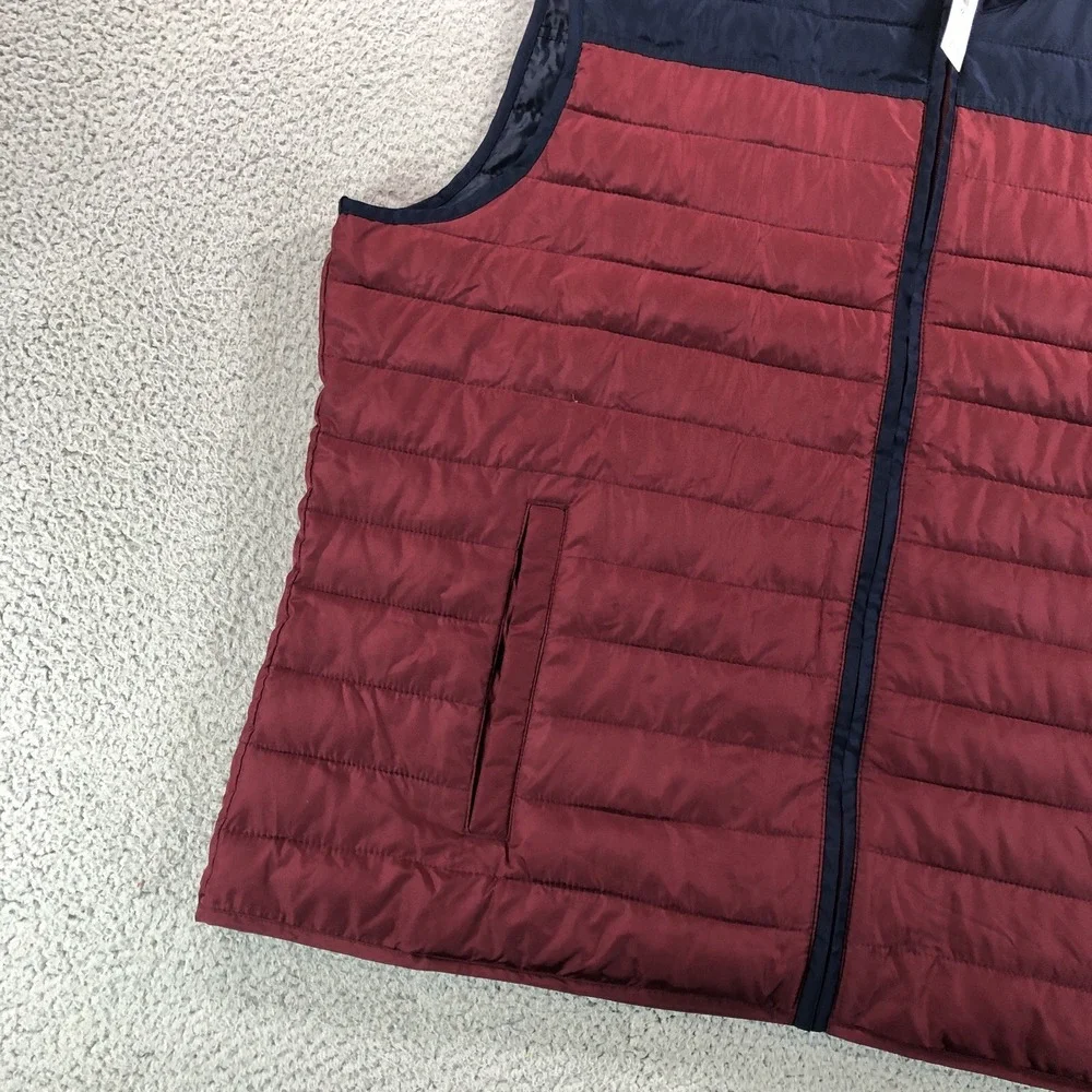 Gap Vest Adult 2XL XXL Burgundy Blue‎ Puffer Insulated Lightweight Jacket NEW